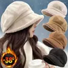 Berets Woman's Winter Beret Hat Octagonal Hats For Women Retro Solid Color Velvet Sboy Cap Female Keep Warm Gorro Bucket