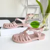 Sandaler Summer Baotou Roman Women's Vintage Flat Heel Transparent Crystal Beach Shoes Bottom Plastic Jelly SHW147