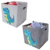 2024 CUBE Folding Thicked Felt Tyg Storage Box For Cartoon Toys Organizer Home Tvättkorg Kläderlagringskorg 240125