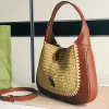 مصمم Horsebit Straw Bag Luxury Weave Bexpit Bags Women Counter Counter Filcs Handbags Cross Body Bodles Bag Top Awender Cowhide Leather Women Rights Bass Strap