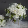 Fiori da sposa PEORCHID Rustico Bianco Avorio Bouquet da sposa per matrimoni Damigella d'onore Fiore di seta Giardino Respiro del bambino Rosa Boho Bouquet Sposa