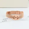 Bracelet femme design bracelet or rose luxe titane acier plein diamant bande acier imprimé classique couple bracelet