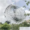 Tapestries New Unique Wind Chimes Outdoor Spinners Collectors 3D Rotating Colorf Light Shadow Chime Mirror Hanging Drop Delivery Home Dhkru