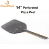 PizzAtHome 14 12 дюймов, перфорированная кожура для пиццы, прямоугольная лопатка для пиццы, лопатка с твердым покрытием, короткая лопатка для пиццы252Y