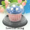 100pcs50sets Doorzichtige Plastic Cupcake Doos Gunstdozen Container Cupcake Cake Dome Geschenkdozen Taartdoos Bruiloft Gunsten Dozen Levert258K