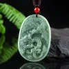 Pendants Jia Le/HandCarved/Jade Dragon and Phoenix Emerald Necklace Pendant Fine Jewelry Men And Women Accessories Couples Amulets Gift
