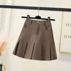 Skirts HOUZHOU Y2K Vintage Pleated Skirt Women High Waist Preppy Style Slim A-Line Mini With Shorts School Uniform Korean Casual