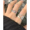 Rings F.I.N.S Irregular Surface S925 Sterling Silver Hollowed Heart Rings For Women Wide Open Adjustable Finger Fine Jewelry Gifts