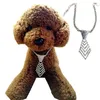 Cão vestuário bonito colar de cristal completo strass acessórios diamante filhote de cachorro brilhante laço pescoço jóias colar cães suprimentos