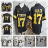 NCAA Wyoming Cowboys 17 Josh Allen Bruin Wit Jersey Koffie Goedkoop College Football Stitcehd Geen naam Mannen Jeugd Kind Vrouwen Volwassen S-3XL