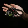 Keychains 1pcs Creative Car Key Rings With Leather Rope Wheel Hub Brake Absorber Design Iron Box Packing