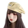Berets Mode Design Maler Hut Solide Farben Passenden Achteckige Flache Kappen Doppelseitige Baskenmütze Frauen Beanie Koreanische Stil