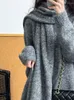 Women's Sweaters Beige With Scarf Big Size Knitting Sweater V-Neck Long Sleeve Women Pullovers Fashion Tide Spring Autumn O846