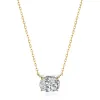 Hängen Kuololit Crushed Ice Moissanite AU750 18K 14K 10K Solid Gold Necklace For Women Luxury Engagement Pendant Christmas With Chains