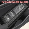 Стайлинг автомобиля, черная карбоновая наклейка, кнопка подъема окна автомобиля, панель переключателя, накладка, наклейка, 4 шт./компл. для Honda Civic 11th Gen 2022