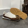 Luxury brand fashion designer men's casual sports shoes, leather suede patchwork nylon sole tie up for sports events, suitable for all seasons running