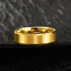 Anneaux nouveaux 2/4/6/8 mm de largeur de largeur d'or bagues de mariage pour hommes mamètes brossées peut gravir des lettres taille 414 livraison gratuite