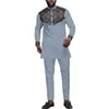 Etniska kläder Dashiki Man Outfits Set Top and Pants 2st 2024 Traditionell African for Men Casual Style