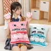 Zes ballen roze blauw Axolotl tas Cartoon t dier Squishy mini-poppen pluche kussen kantoor dutje voedsel snack Plushie Peluche cadeau 240118