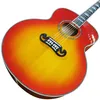 Guitare acoustique J200 en bois massif d'épicéa Sunburst Flame Maple de 43 pouces