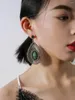 Boucles d'oreilles pendantes vertes, cour exagérée, grande larme pour femmes, personnalité bohème, fête de Banquet, bijoux à la mode