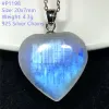 Pendentifs Pierre de lune naturelle pendentif collier chaînes en argent pour femmes dame homme amour cadeau guérison chance cristal pierre bleu lumière perles AAAAA