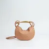 Fashion Jodie Designer Woven Bag Mini Tote Candy and Real Sheepskin Knotted Satchel Cloud Dumplings Knitting Handbag Women Shoulder Bags