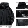 Black Camping Jacket Men Windbreak Coat Plus Size 8XL Fashion Casual Waterproof Male Solid Color Outerwear Big 240122