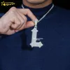 Bijoux Hip Hop tendance de haute qualité, pendentif en argent Sterling de 2.5 pouces de haut, lettre personnalisée initiale VVS Moissanite