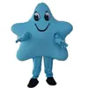2024 Shiny Blue Star Head Mascot Costume Cartoon Theme Character Carnival Unisex Halloween Carnival Adults Birthday Party Fancy Outfit For Men Women