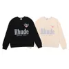 Mens Moletons Designer Rhude Hoodie Original Qualidade Grand High Street Mens e Womens Casual Redondo Pescoço Pulôver