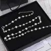 Kette Diamant Mode Perlenketten Halsreifen Buchstaben Halsketten für Frau Halsreifen Halskette Designer Halskette Geschenkkette Schmuck