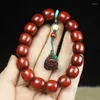 Strand Pterocarpus Santalinus Old Barrel Perles Pendentif Bracelet avec petite graine de lotus