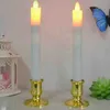 20X Gold Pillar Candle Base Taper Holder Candlestick Christmas Party Decor 240125