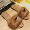 Real Mink Fur Slides Luxury Designer Slippers Women Shoes High Quality Casual Sandals Flip flops Lazy Flats Summer Beach Sandal Hollow out Buckle With Box 10A 35-42