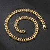 2021 Полированное массивное золотое кубинское ожерелье 12 мм, длинное связанное винтажное ретро-хип-хоп ювелирное изделие из нержавеющей стали для женщин и мужчин