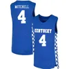 Kentucky Wildcats Basketbol Koleji 3 Adou Thiero Jersey Üniversitesi 1 Justin Edwards 21 DJ Wagner 12 Antonio Reeves 0 Rob Dillingham Tre Mitchell Mans Gençlik Kadın
