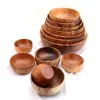 Planters Food Containers Acacia Woodensoup Bowl Fruit Wooden Household Kitchen Bowl Cutlery Basin Fruit Bowl Salad Bowl Storage Woodbowl