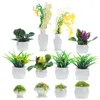 Décorations de jardin 13 pcs mini pot de fleurs modèle miniature plantes en pot petits modèles maison en plastique faux jouet