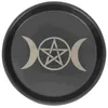 Portacandele Pentagramma Vassoio da altare Portapiatti decorativo in metallo Rituale in acciaio al carbonio