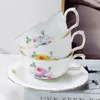 Designer Cups and Saucers Set Vintage Flowers Coffee Mug High Appearance Level Afternoon Tea Ceramic Cup Saucer Teacup Mug