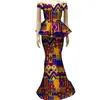 Etnisk klädförsäljning !!! African Applique Flower Top och kjolar för kvinnor Bazin Riche Traditionella 2 stycken set