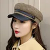 Berets Wygodne kapelusz skórzane okapy damskie retro retro angielski beret beret trend mody mały malarz zapachowy