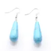 Dangle Earrings Beauty Fashion Water Drop Shaped For Women Party Jewelry Blue Turquoise Gemstone Beads Hanging Earring TR3150