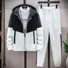 Men's Cardigan JacketsPants Sportwear Sets Men Patchwork Sport Suit Casual Tracksuit Male Couple's Sweat Suits 6 Colors S-5XL 240124