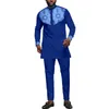 Etniska kläder Dashiki Man Outfits Set Top and Pants 2st 2024 Traditionell African for Men Casual Style