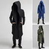 Men's Trench Coats Autumn Winter Men Windbreaker Fashion Hoodie Solid Color Long Sleeve Cold-proof Male Hooded Coat