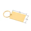 Kedjor 20st/Lot Rectangle Blank Keychain Rostfritt stål Dog ID -tagg 45x27mm Nyckelkedja för DIY -tillbehör Anpassad logotyp Keychain