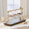 Dishes & Plates Living Room Home Gold Oak Branch Snack Bowl Stand Fruit Plate Dish Creative Modern Dried Basket Candy285i