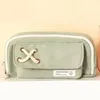 Cosmetic Bags Large Capacity Pencil Bag Stationery Holder Box Aesthetic Canvas Pen Case Three-layer Zipper Pouch School Supplies